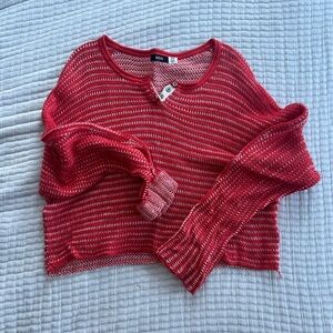 BDG Red and White Knit Sweater